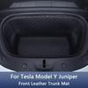 For Tesla Model Y Juniper Front Rear Trunk Mat PU Leather Lower Storage Box Pad Protective Cargo Liner Trunk Tray Anti Dirty Mat