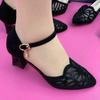 Scarpe Donna Carine Leggere in Rete Traspiranti con Cinturino a Fibbia Tacco Quadrato Scarpe Casual da Lavoro da Ufficio di Alta Qualità
