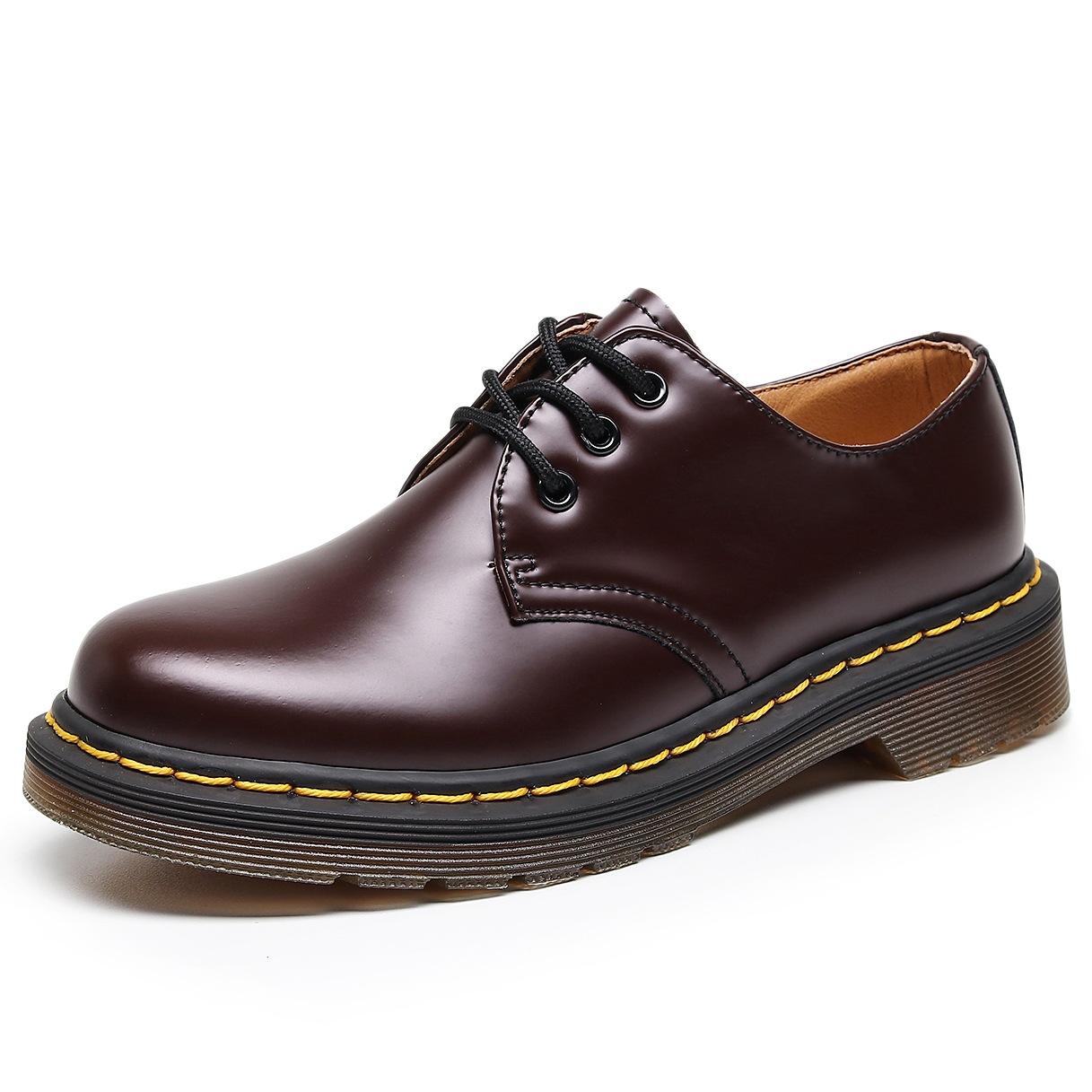 Low-top Small Leather Shoes Men`s Leather