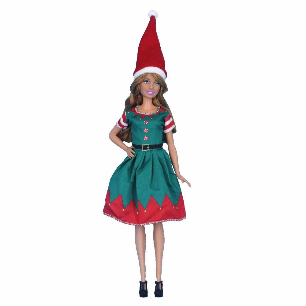 11.8inch Doll Christmas Dress Christmas Elfs Series Christmas Doll Clothes  Kids Toy Gift