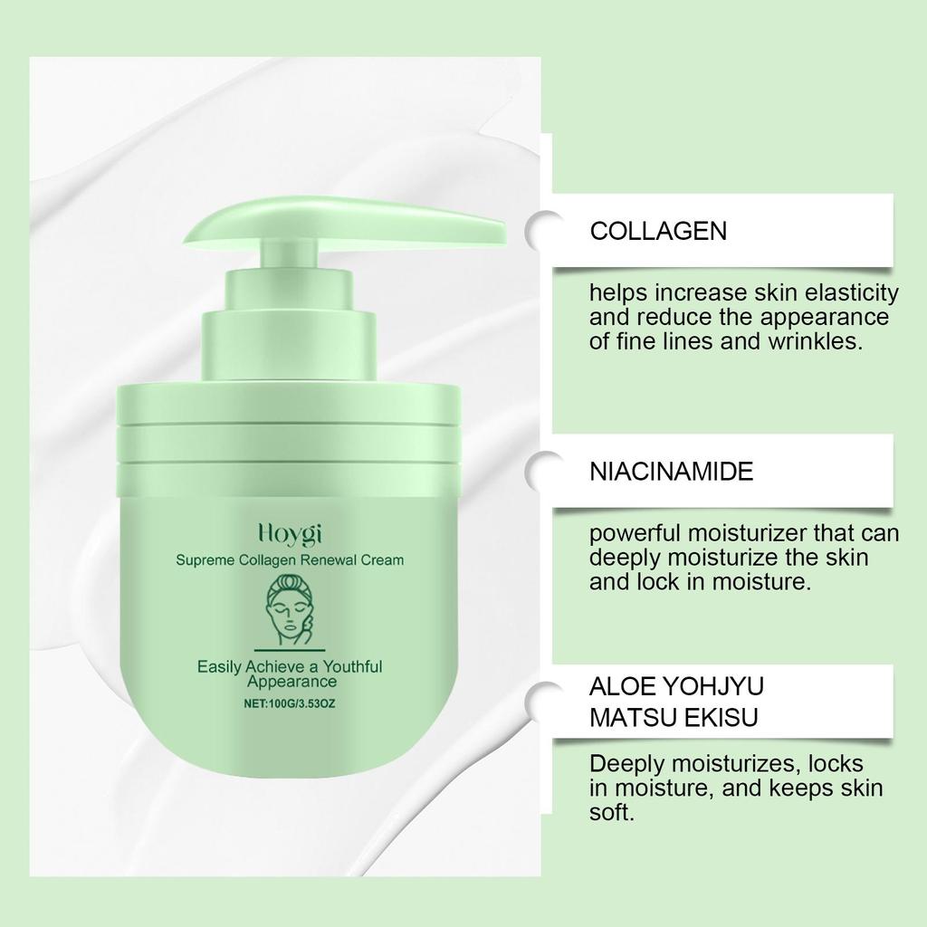 Hoygi Collagen Body Lotion for Dry Skin Hydrating Firming Cream with Niacinamide Smooth Skin Daily Moisturizer for Women 100g