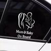 Mum and Baby on Board Sticker Car Warning Safety Creative Vinyl Film Decals Figure Styling Windshield Sticker Decor Accessories