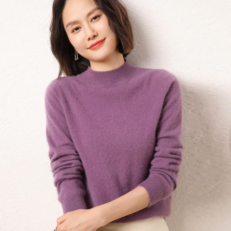 2023 Women's Cashmere Blend High Neck Knitwear - Autumn/Winter Base Layer Sweater