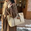 New Women Shoulder Bags Lazy Style Canvas Comfortable and Versatile Texture Tote Bag Lightweight Large Capacity Commuter Bag
