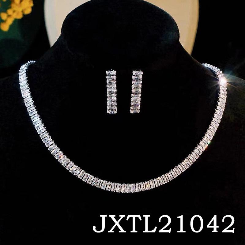 Elegant Zircon Necklace & Earrings Set - Perfect for Weddings & Special Occasions