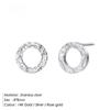 St. Delan Women's Geometric Stainless Steel Round Stud Earrings