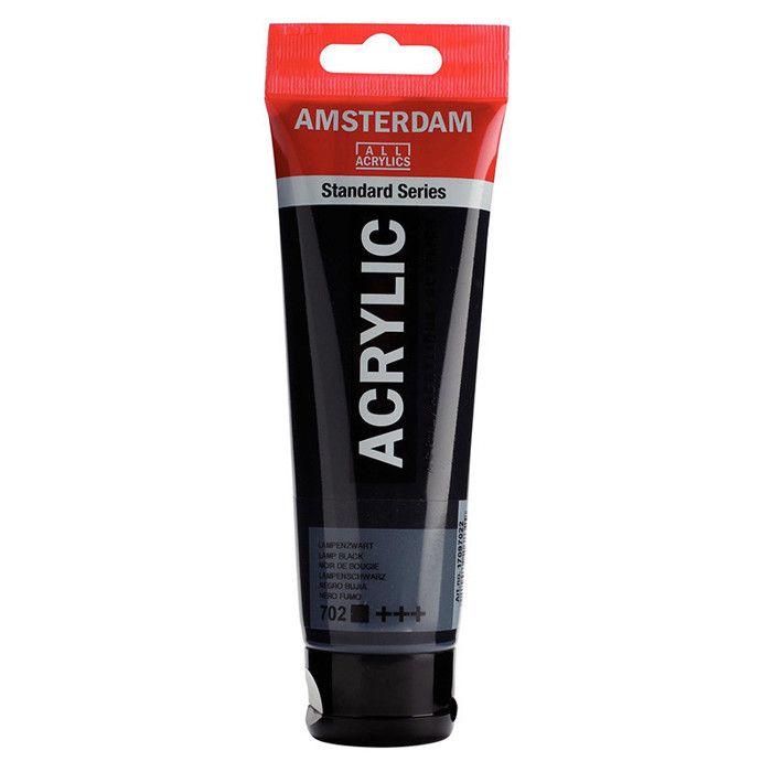 Peinture acrylique - TALENS - AMSTERDAM - Noir de Lampe - 120ml - 70 couleurs disponibles