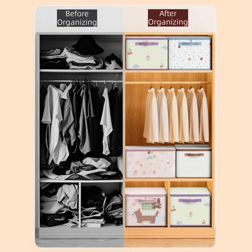 Cartoon Folding Clothes Storage Box Dust-proof Moisture-proof Quilt Pants Sweater Storage Box Space Saving Large Capacity