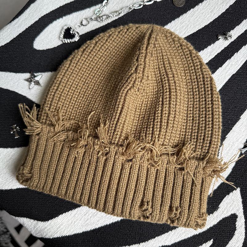 Unisex Streetwear Hats Knit Winter Beanie Hats Hip Hop Street Style Checked Beanie Hats