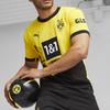 Puma Borussia Dortmund Letter And Number Pattern Loose Fit Crew Neck Short Sleeve T-Shirt Men T-Shirts Yellow 770603-01