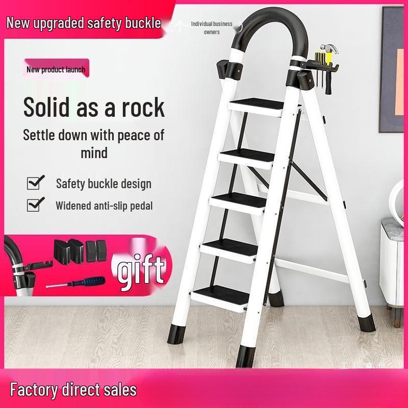 Fengrong Multi-Functional Telescopic A-Frame Step Ladder (Carbon Steel)