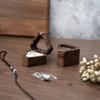 Single Slot Wedding Ring Box Wooden Gift Box Luxury Triangle Shape Box  Jewelry Storage