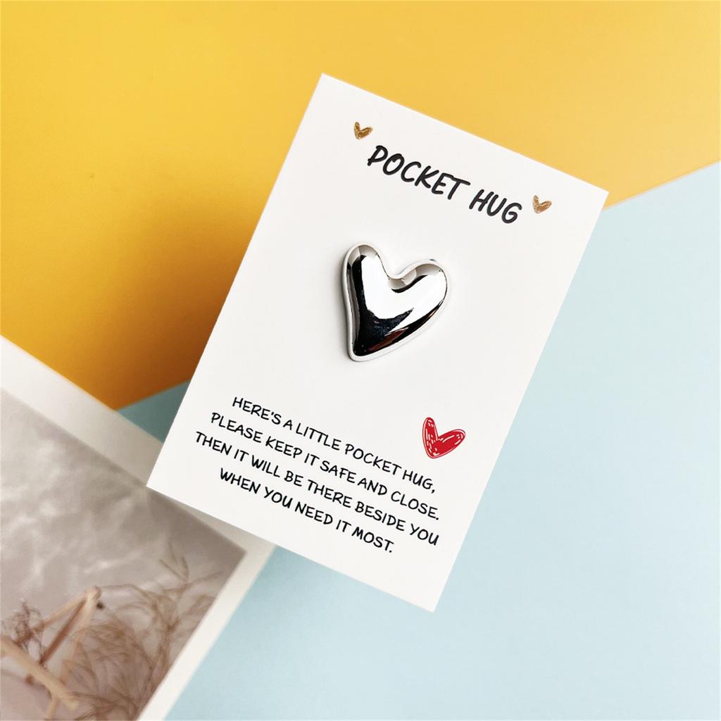 Pocket Hug Card, Glossy Heart-Shaped Gift Card, Valentine's Day Confession Card