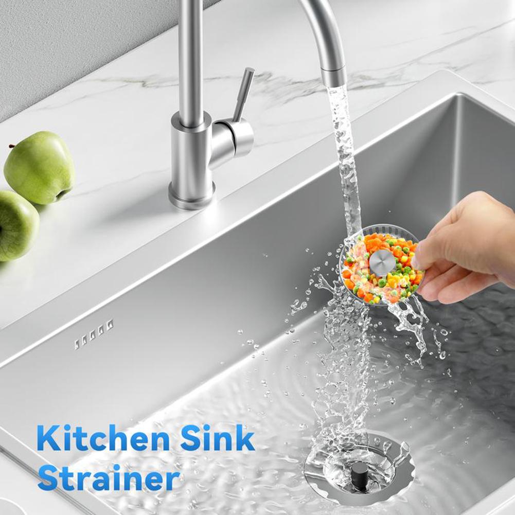 3 In 1 Kitchen Sink Filter Mesh Sewer Strainers Stainless Steel Bathroom Floor Drains Catcher Waste Drain Hole Filter Screen