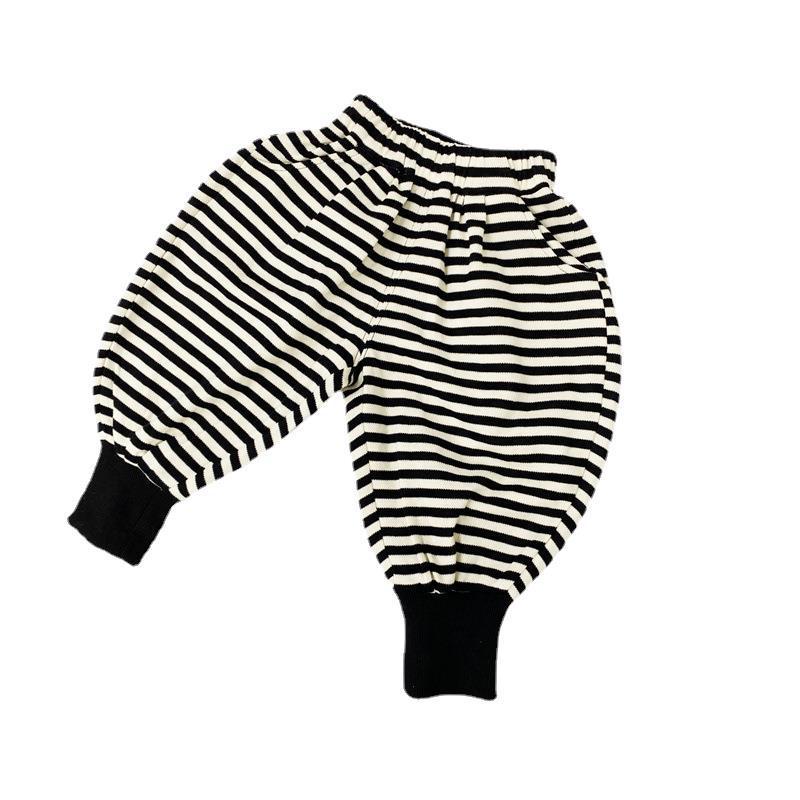 Kids' 2024 Korean Striped Harem Pants - Spring Mid-Waist Trend for Small & Medium Children