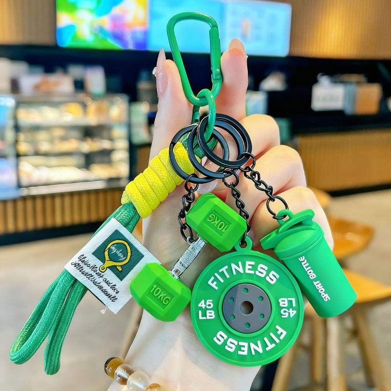 Creative Mini Fitness Keychain Pendant Trendy Couple Charm Lightweight Accessory for Car Bag Schoolbag Gift