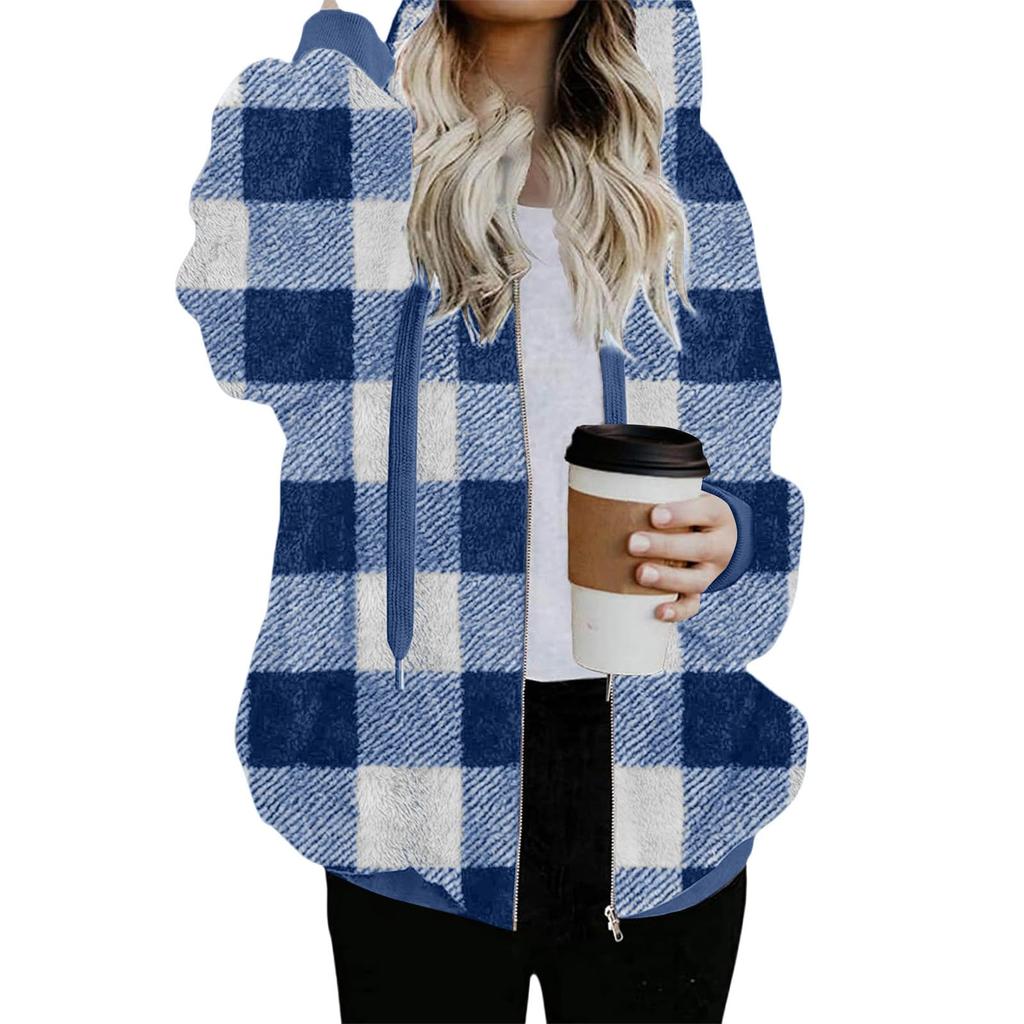Women's Fashionable Long Sleeved Pocket Casual Hoodie Jacket