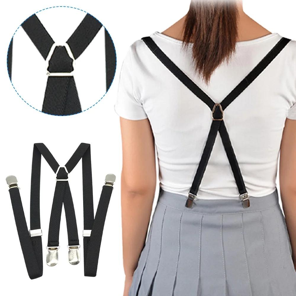 1.5CM Wide Unisex Adjustable Strap - X Back with Metal Hooks, 4 Clips, 2 Pieces