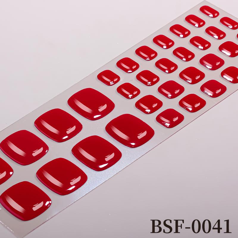 Popular Style New 3D Waterproof Nail Sticker Plastic UV Free Nail Wraps Toe Wraps