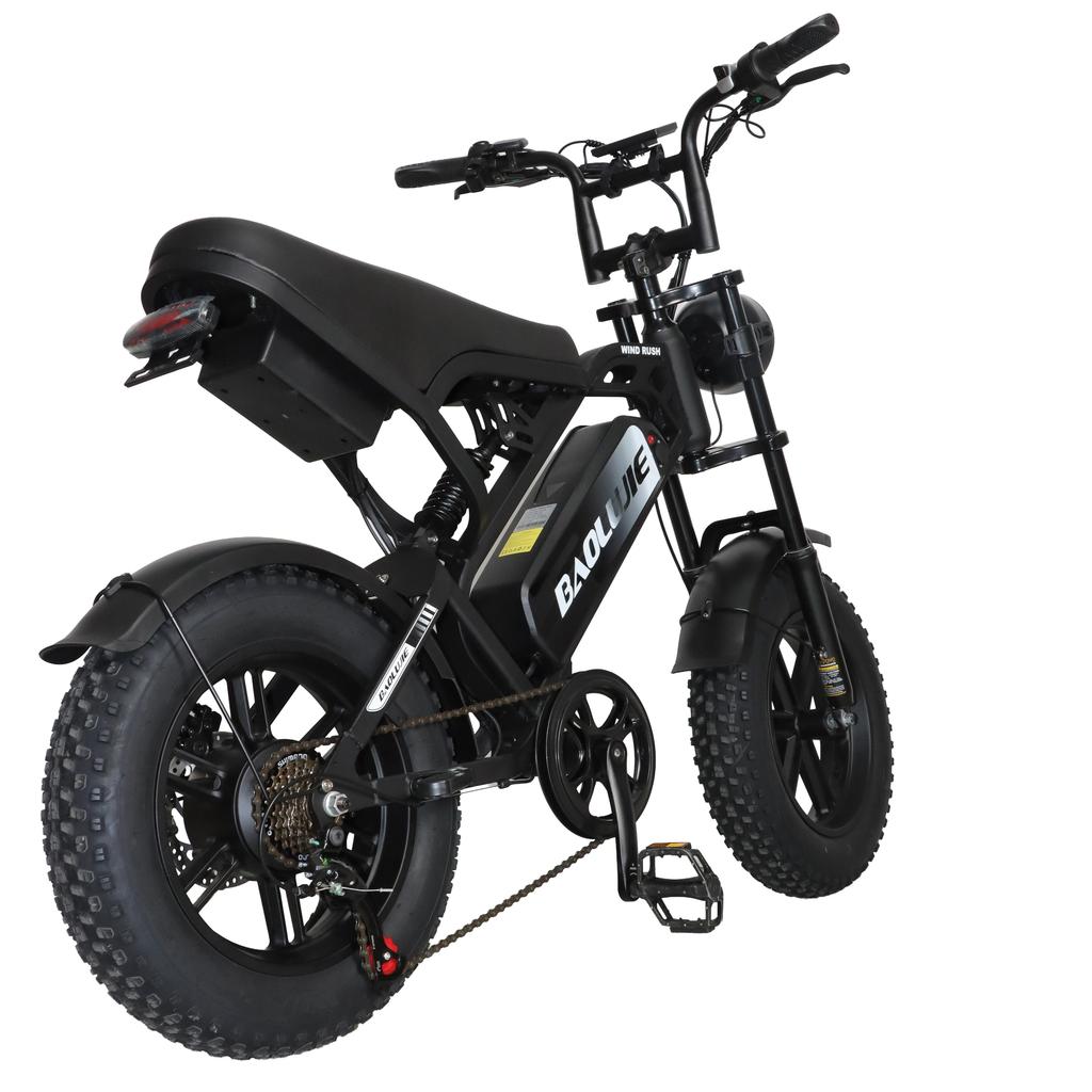 BAOLUJIE F2 500W Motor Off-Road Electric Bicycle 48V13AH Battery 45KM/H Top Speed 16 Inch All-Terrain Wide Tires City Commuting E- Mountain Bike