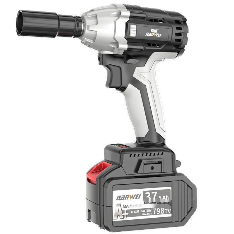 Nanwei Brushless Electric High Torque Impact Wrench Set with Lithium Battery and Charger for Construction and Car Repair