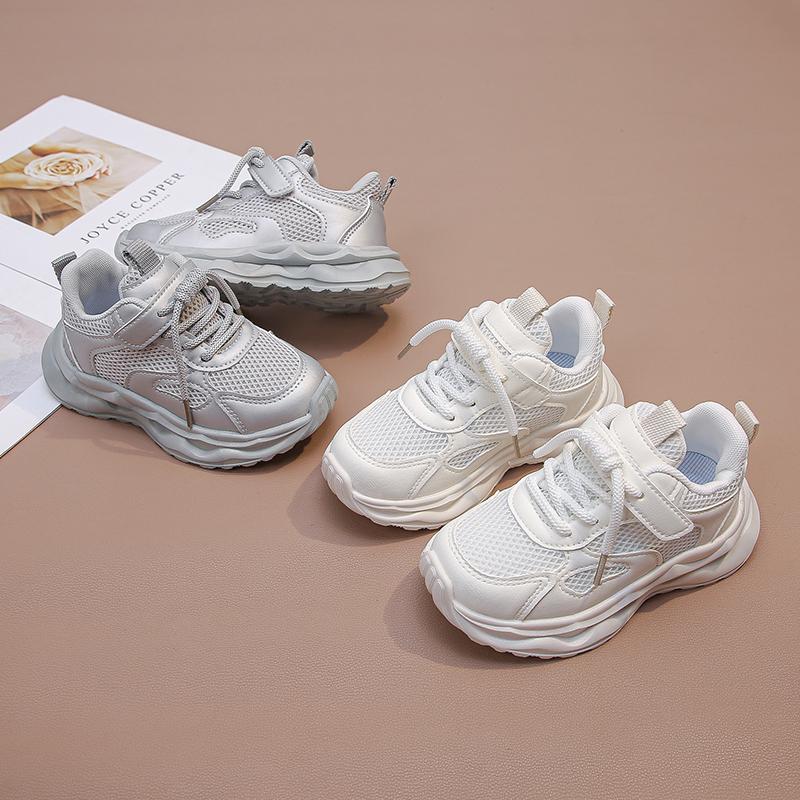 Kids Sneakers Soild Color Versatile for Students Running Shoes Soft Sole 2025 New Fashion Children Casual Shoes Mesh Breathable