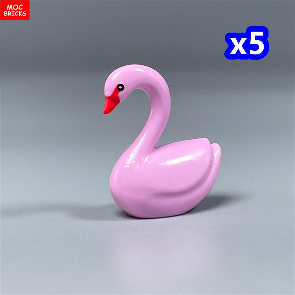 MOC Blocks Animal Duck Swan River Lake Farm Scene View Accessories DO IT YOURSELF Construction Bricks Playthings ideal for Kids Gifts