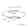 Stainless Steel Gold Plated Braided Wire Heart Shape Adjustable Bracelet for Women Men Fashion Waterproof Bangle Jewelry Gifts