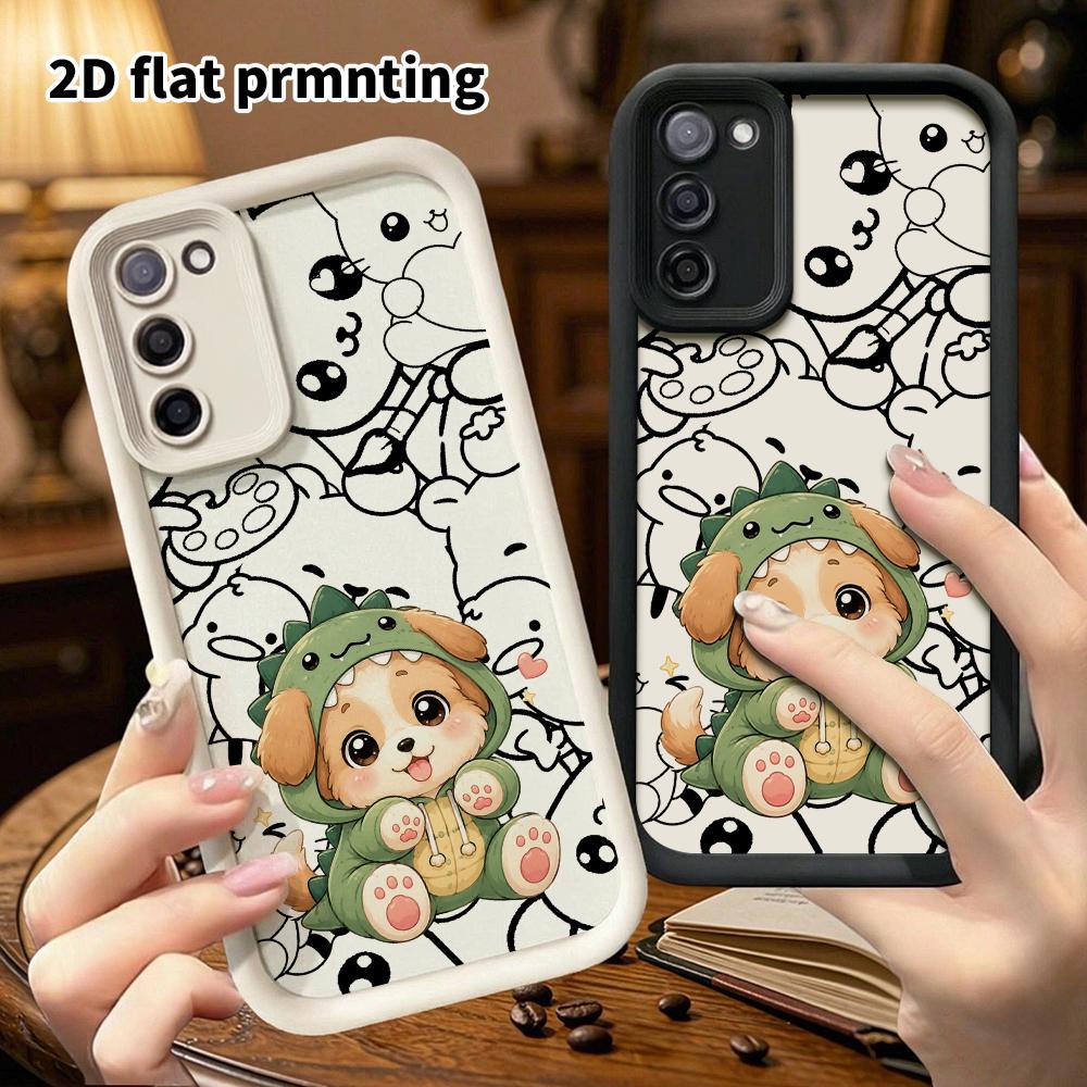 Phone case: 2D flat, suitable for Samsung Galaxy A34 A35 M05 M06 S20 S22 S21 FE Plus 5G protective case, onesie puppy, perfect holiday gift for Christ