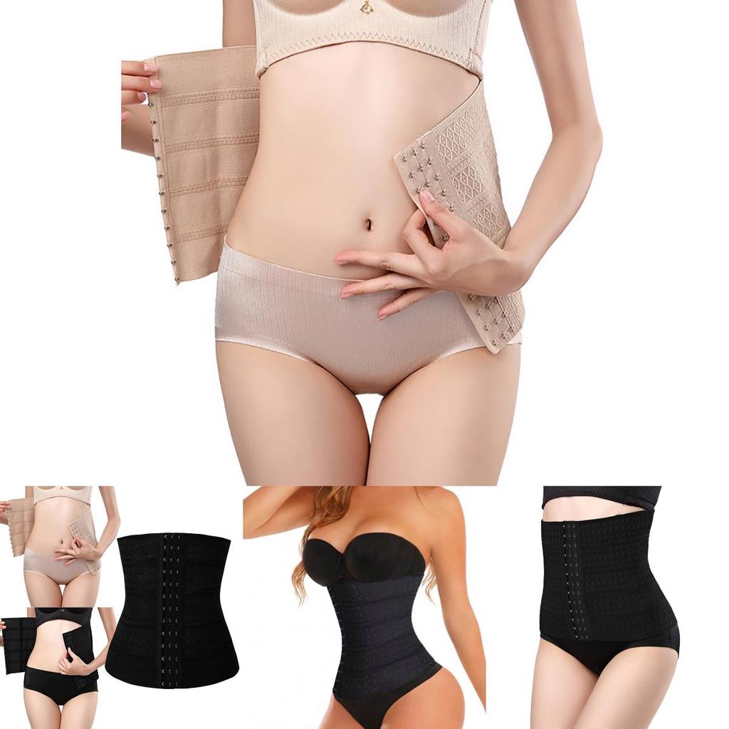 Premium Rubber Fiber Waist Cincher Adjustable Three-row Hook Corset Shapewear