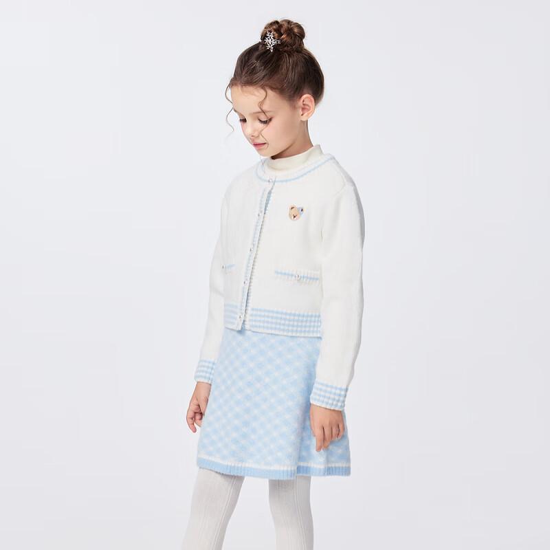 PawinPaw Girls' Cartoon Bear Knitted Skirt Set