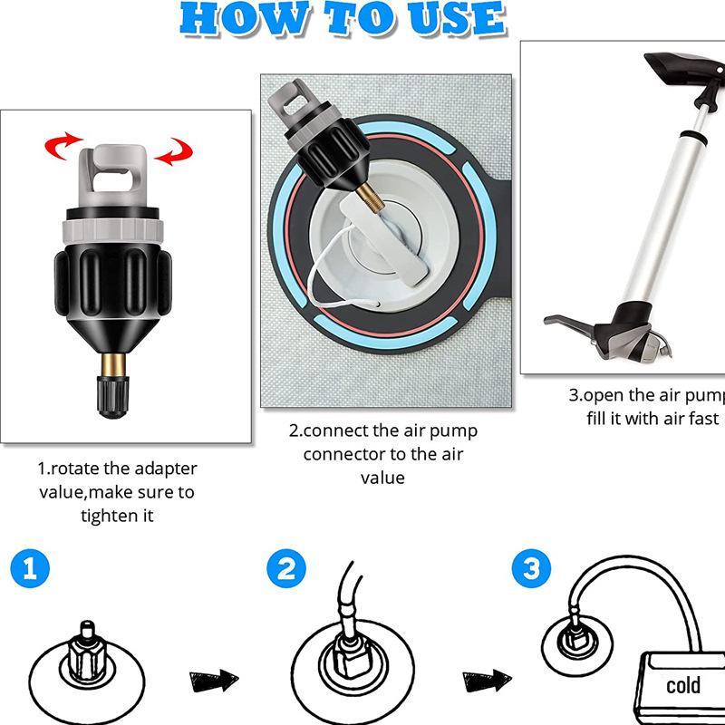 Přeshraniční adaptér ventilu pro SUP paddleboard a kajak pro nafukovací pumpy