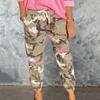 Women Pants Camouflage Print Pockets Elastic Waist Full Length Casual Loose Women