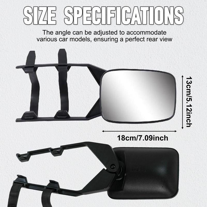 Universal Towing Mirrors Caravan Trailer Tow Mirror Adjustable Clip-on Rectangle Shape Side Mirror Car Rear View Mirror