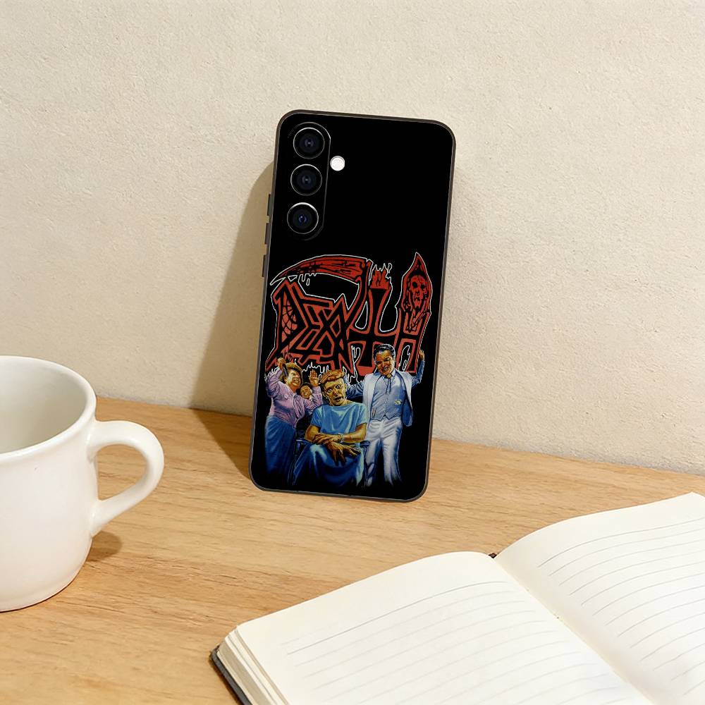 Metal B-Band D-Death Phone Case For Samsung Galaxy A73,A72,A71,A70,A53,A52,A51,Others Soft Black Cover