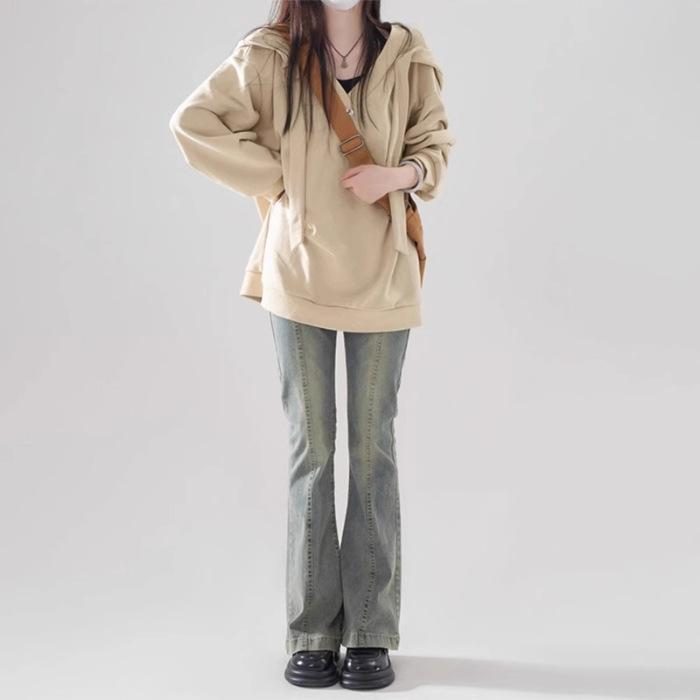 

Ретро худи для женщин, толстовка MM, весна-осень, новинка, большой размер, свободный, повседневный, ленивый стиль, топ под двойку 3XL