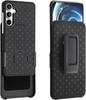 for Galaxy S24 Cover,Woven 2 in 1 Hybrid Hard Shell Holster Combo Case With Kickstand & Belt Clip For Samsung Galaxy S24+ Plus