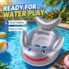 1PC Inflatable Shark Swim Ring with Seat Backrest, Pool Float Portable Swimming Seat Ring for Pool Beach Summer Party