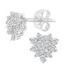 Jewelco London 9ct White Gold Round 0.28ct Diamond Cluster Stud Earrings
