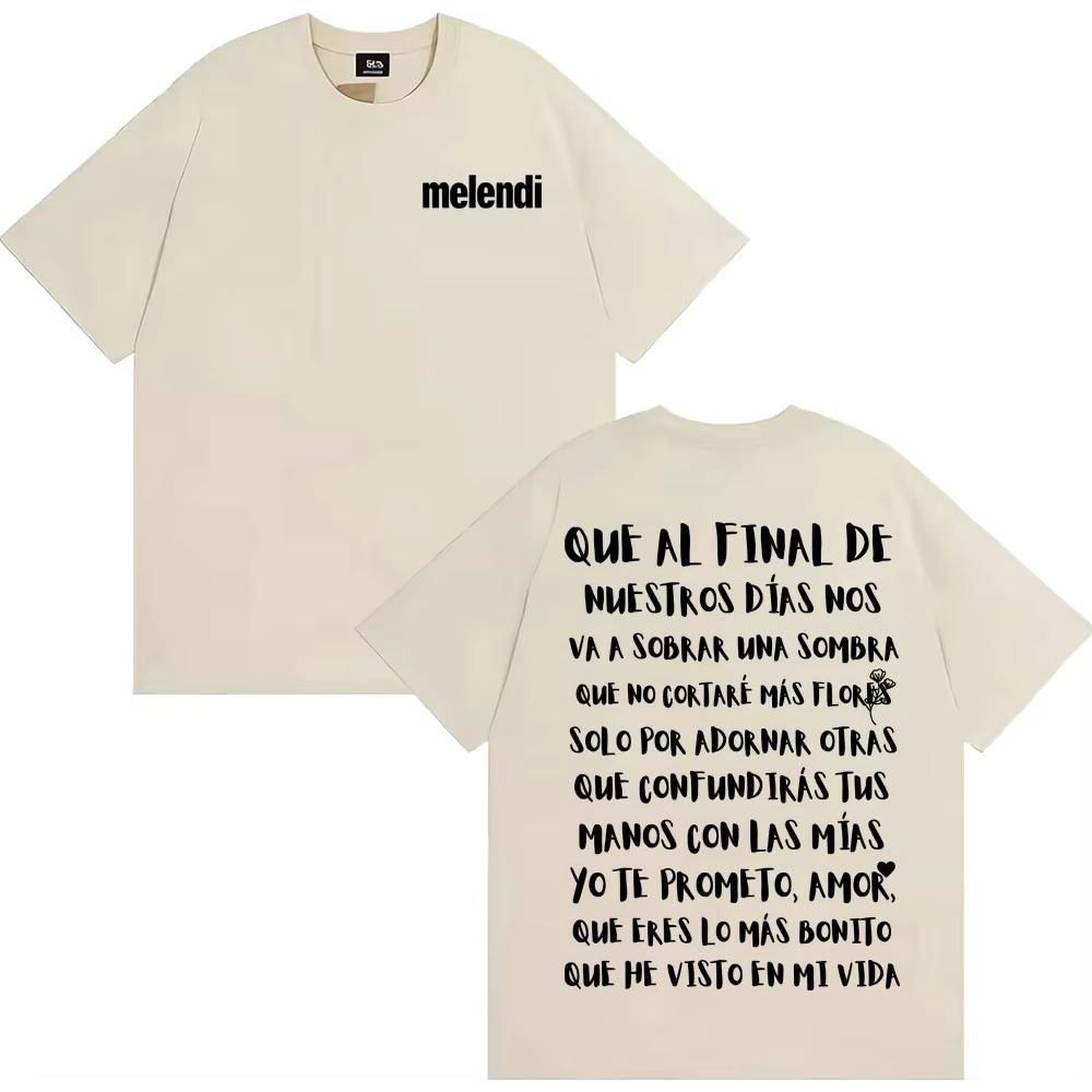 Raper Melendi Jardín Con Enanitos Tekst Koszulka Graficzna Męska Odzież Harajuku Trend Punkowe Koszulki
