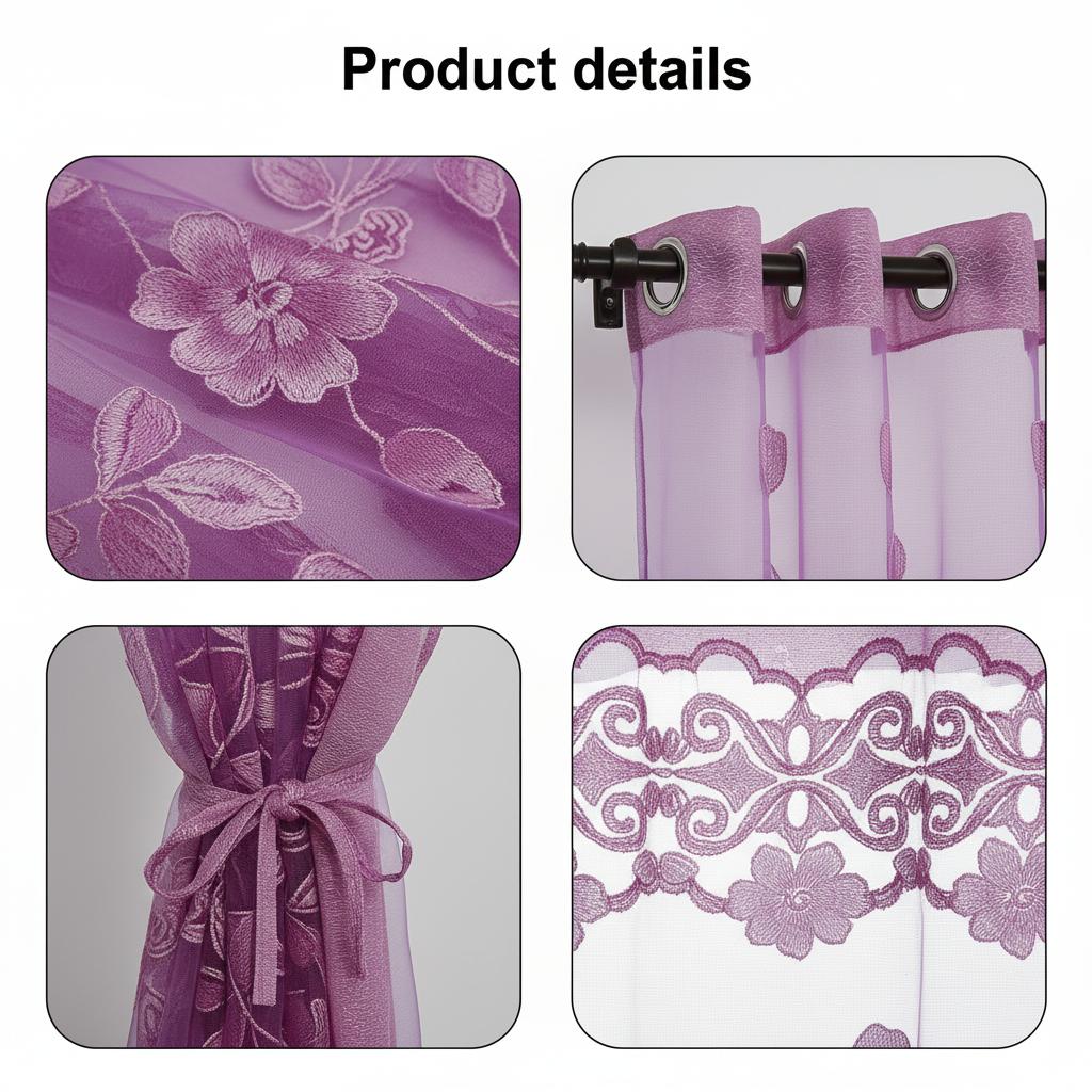 Modern Polyester Curtains With Large Peony Pattern For Living Room Bedroom