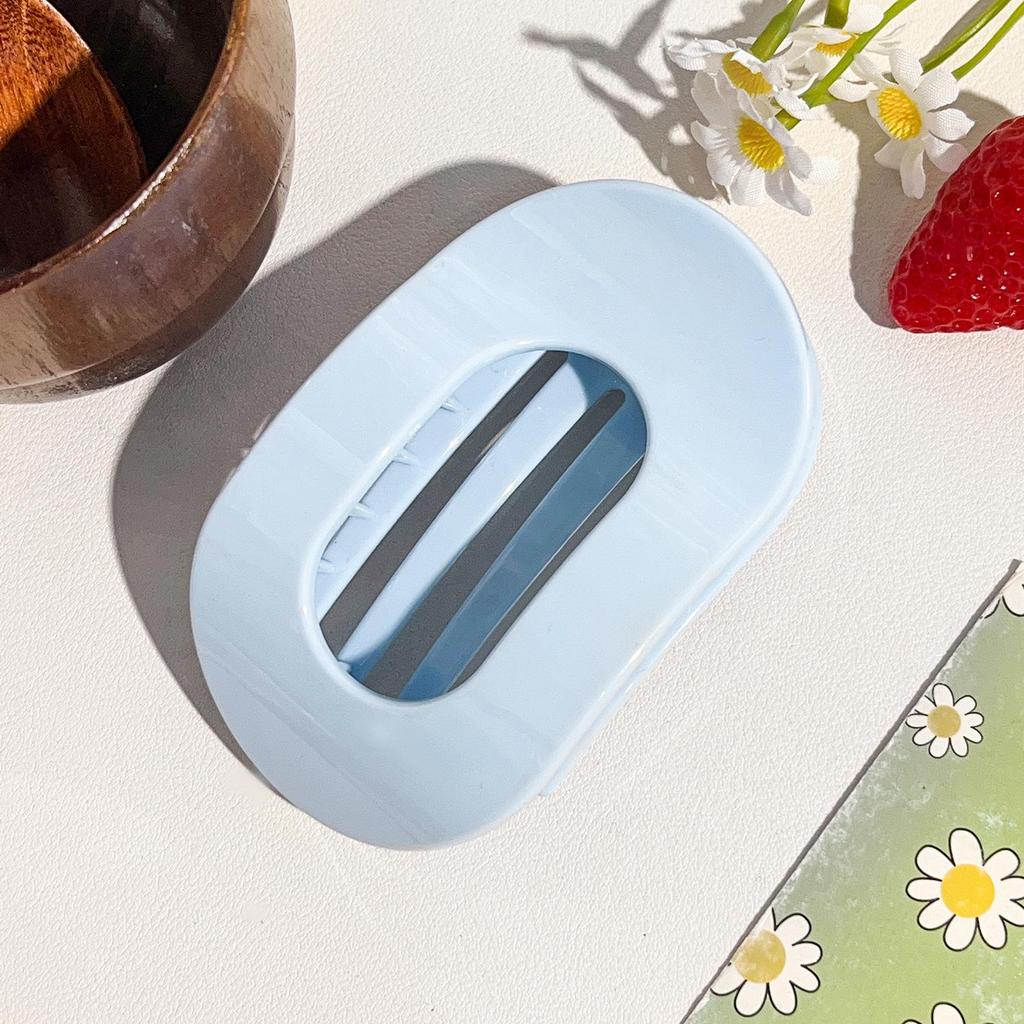 Glossy Half-Round Korean Style UV Print Hair Clip for Women with Fine Hair - High-End Updo Shark Clip Accessory