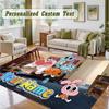 Crystal Velvet Square Rug Custom NameAmazing World of Gumball Pattern Non Slip Home Floor Decor Rug