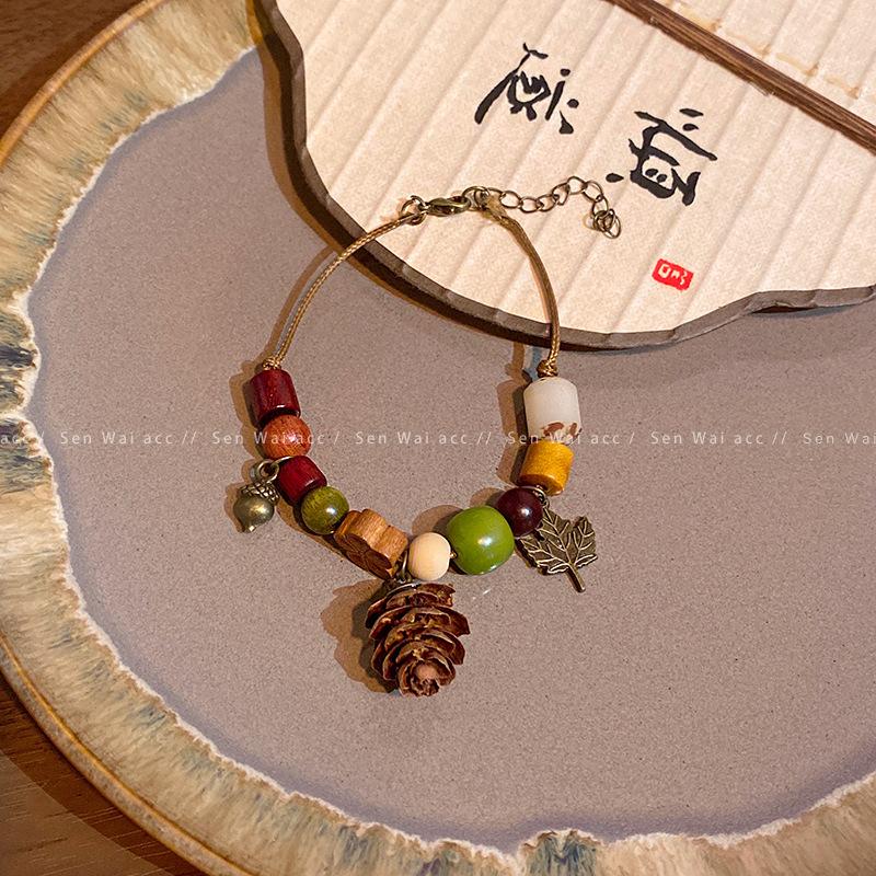 Mori retro plant fruit bracelet women's literary and ethnic style bracelet design sense new Chinese jewelry