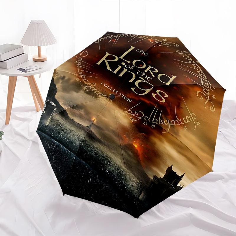 1pc The Lord of the Rings Collection Automatic Folding Umbrella - Compact 8-Rib Design, Durable Plastic & Iron1402L