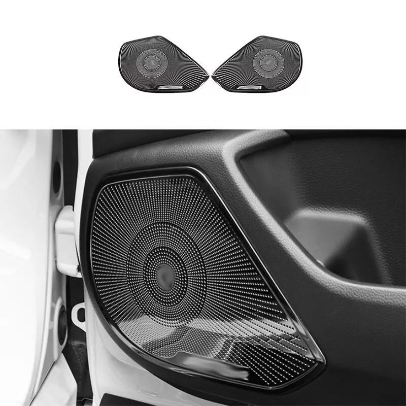 For Honda Accord 2018- Black Steel Titanium Inner Door Horn Frame Cover Trim