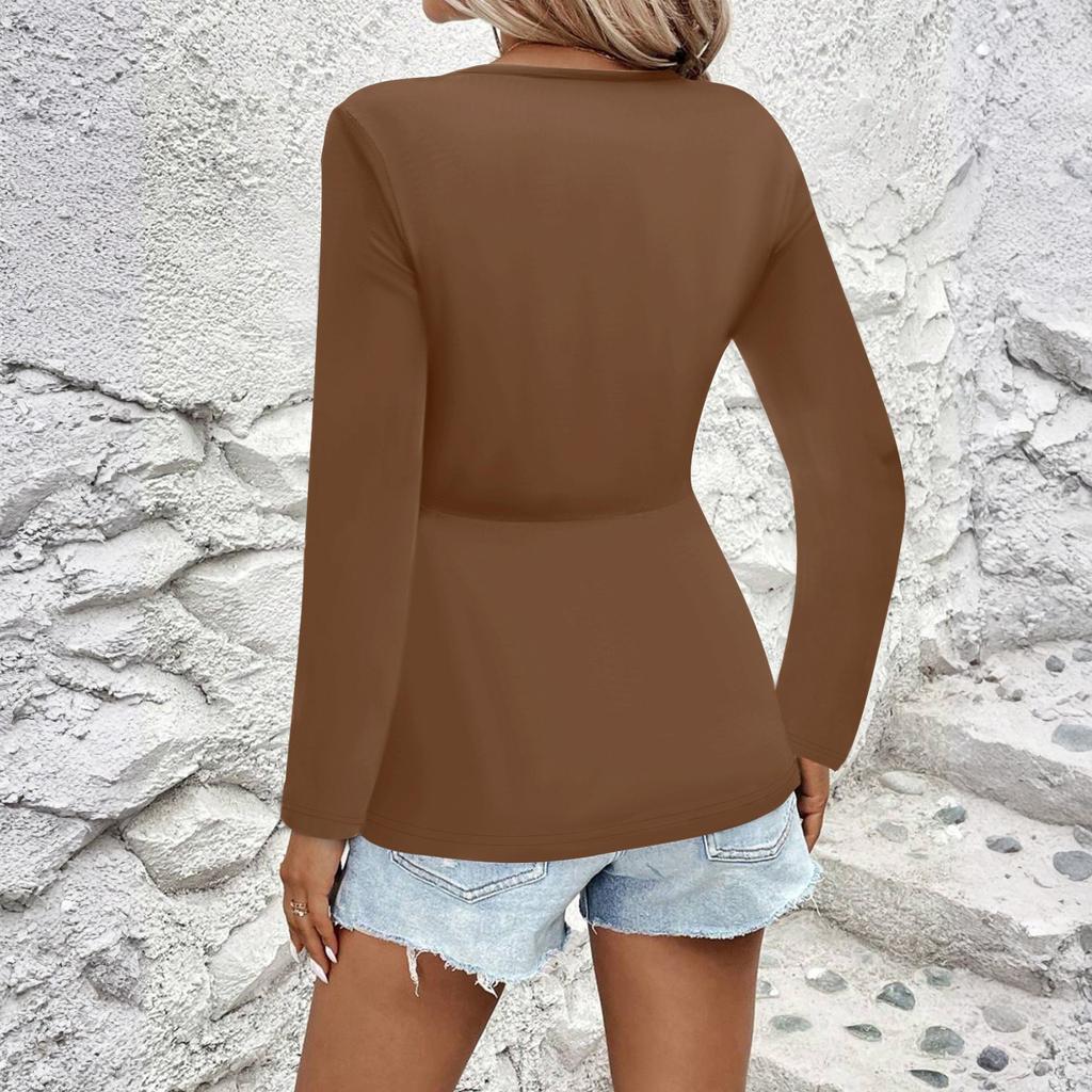 Dámské košile s dlouhým rukávem Podzimní ležérní topy Trendy halenky Roztomilá trička Oblečení