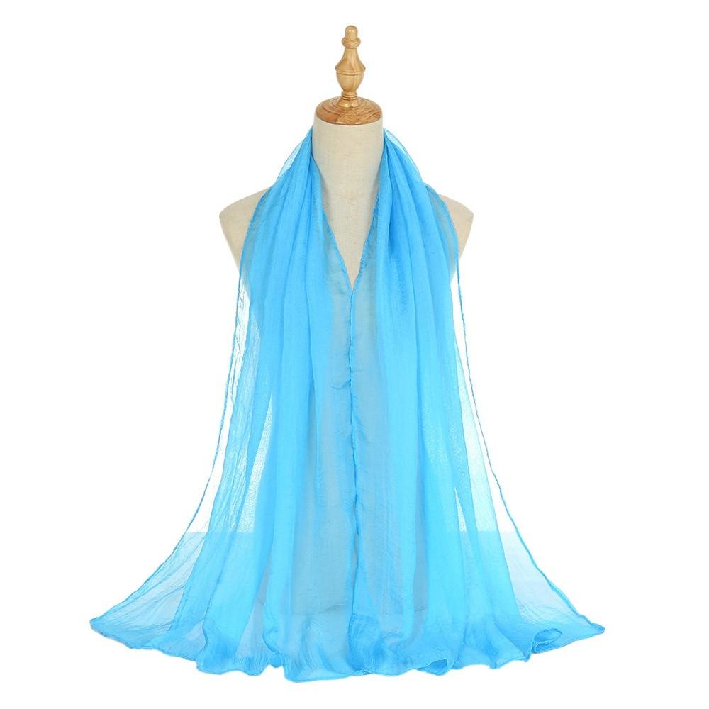 Long Sunscreen Shawl Solid Color Shawl Silk New Chiffon Scarf  Summer