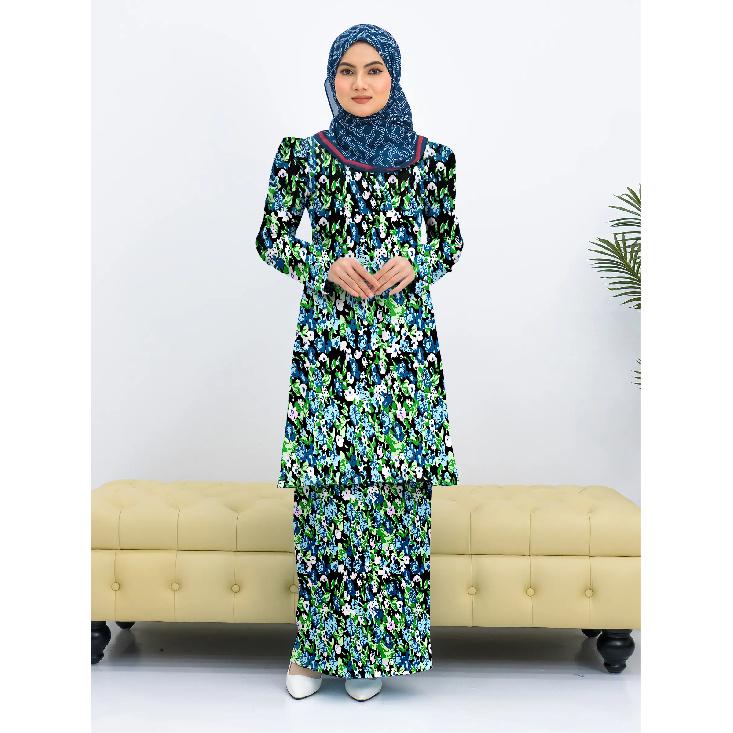 

Оранжевый цветочный узор пейсли Baju Kurung Gurung Rana мусульманский костюм удобный дышащий элегантный Leyla Coulon женское платье 4XL оранжевый