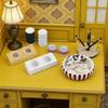 1/12 Doll House Miniature Cats Bed Set with Feeder Bowls for Enhanced Realistic Toy Collection Kids Pretend Play Activity